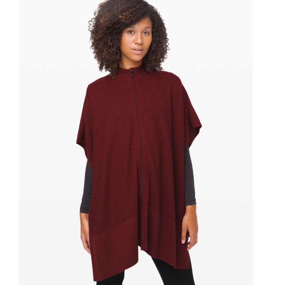 LULULEMON Call Me Cozy Mock Neck Wrap Poncho Sweater OS Loungewear